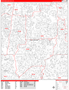 North Richland Hills  Wall Map Red Line Style